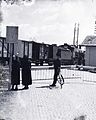 Railroad crossing, railway, steam locomotive, barrier Fortepan 94358.jpg