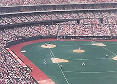 Riverfront Stadium during a Cincinnati Reds game vs. the Chicago Cubs on May 23, 1988.