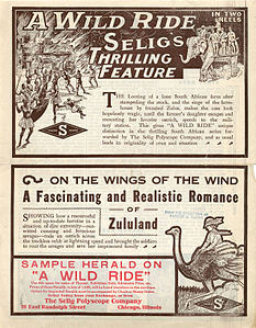 Dépliant de sortie pour A WILD RIDE, 1913 (Page 1) .jpg