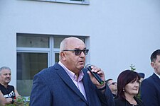 Richard Horký speaking at revealing of plaque of Bedřich Kružík in Třebíč, Třebíč District.jpg