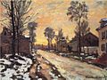 Claude Monet: Cesta v Louveciennes při západu slunce (1870)