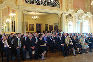 Uroczystość przed otwarciem Gabinetu Jana Karskiego w Muzeum Miasta Łodzi 24 04 2014 w nowej edycji podczas inauguracji Roku Jana Karskiego