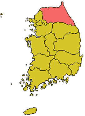 Территория епархии Чхунчхона на карте Южной Кореи