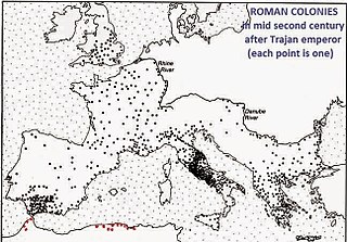 Colonia (Roman) Roman outpost established in conquered territory to secure it