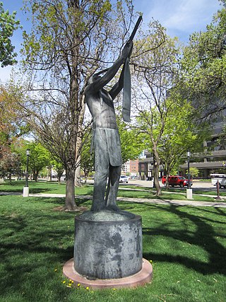 <i>May We Have Peace</i> 1992 sculpture by Allan Houser