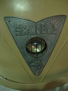 Close-up of nameplate and single headlight Scammell Scarab Mk6 RAF Museum 5.jpg