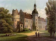 Schloss Neudeck auf einer Lithografie von Alexander Duncker