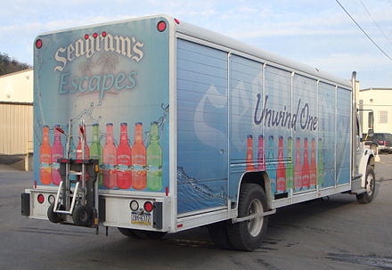 Truck advertising the Seagram's Escapes brand of ready-to-drink alcoholic beverages