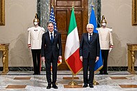 Secretary Blinken with Italian President Mattarella in Rome, Italy, June 2021