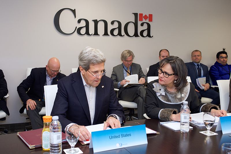 File:Secretary Kerry Sits With Arctic Council Chairman Leona Aglukkaq Before a Meeting.jpg