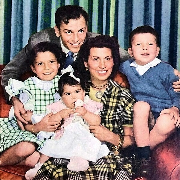 Sinatra family portrait, 1949, with Nancy at far left