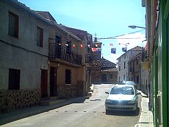 Solana del Pino main street and church