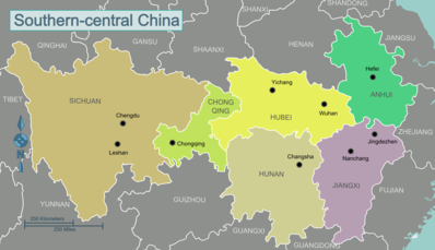 แผนที่ทางตอนใต้ของจีน