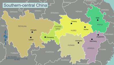 Mapa do sul da China