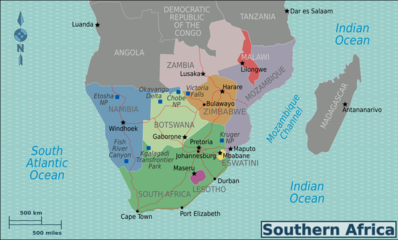 南アフリカの地図