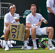 Groth with Sergiy Stakhovsky at the 2015 Wimbledon Championships. Stakhovsky & Groth (19646610795).jpg