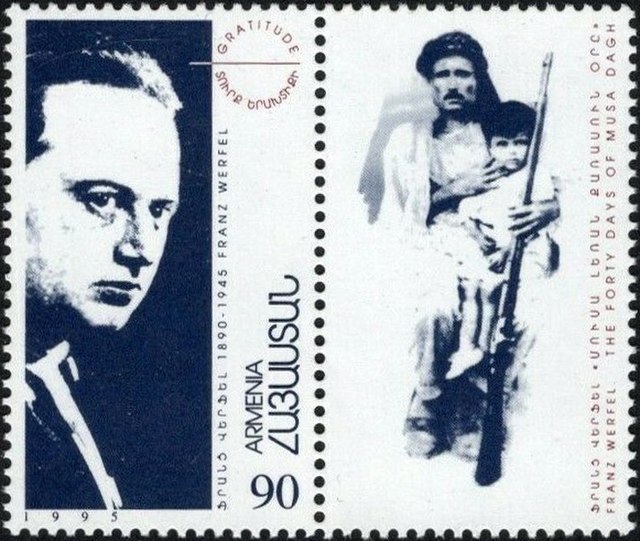 Armenian stamp (1995): Franz Werfel and a Hero of Musa Dagh