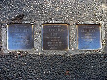 Stolperstein Josef Levy, Ernestine Levy, Karl Levy, Meckenheimer Straße 30, Bonn.JPG