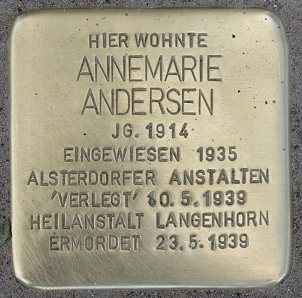 File:Stolperstein Osterstraße 32 (Annemarie Andersen) in Hamburg-Eimsbüttel.jpg