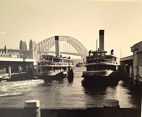 At Circular Quay with Kubu, photo by Max Dupain