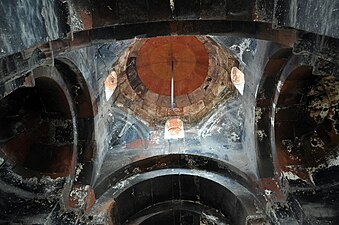 Interior of the drum and dome of S. Astvatsatsin Church.