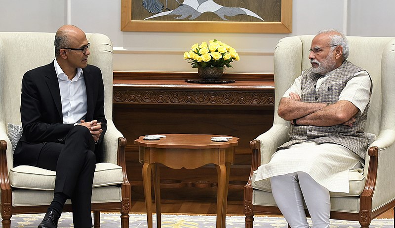 File:The CEO of Microsoft, Shri Satya Narayana Nadella calls on the Prime Minister, Shri Narendra Modi, in New Delhi on February 21, 2017 (1).jpg