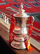 The FA Cup — this is the fourth trophy, in use since 1992, and identical in design to the third trophy introduced in 1911