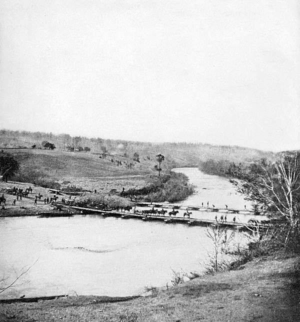 Troops crossing the Rapidan at Germanna Ford