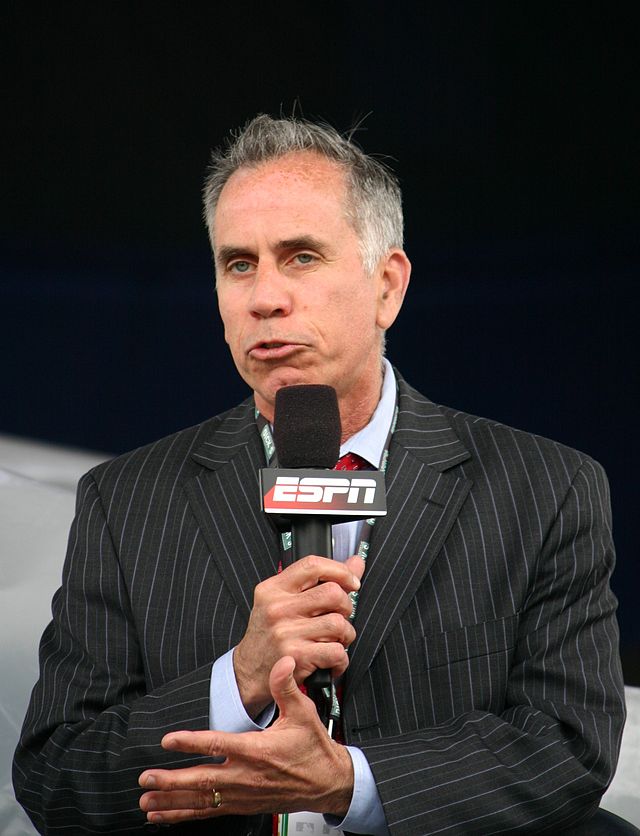 ESPN's Tim Kurkjian competes in Brewers' Sausage Race