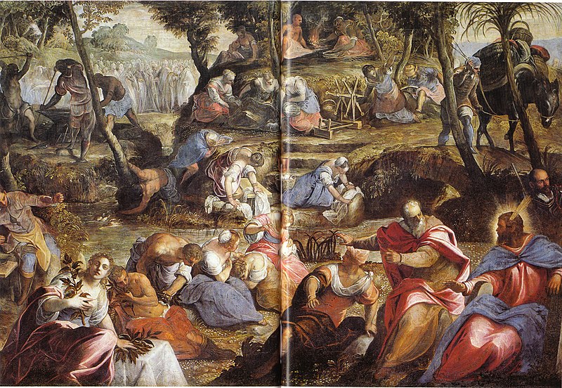 File:Tintoretto, Jacopo - Israeliten in der Wüste-Zurückweisung des Manna.jpg