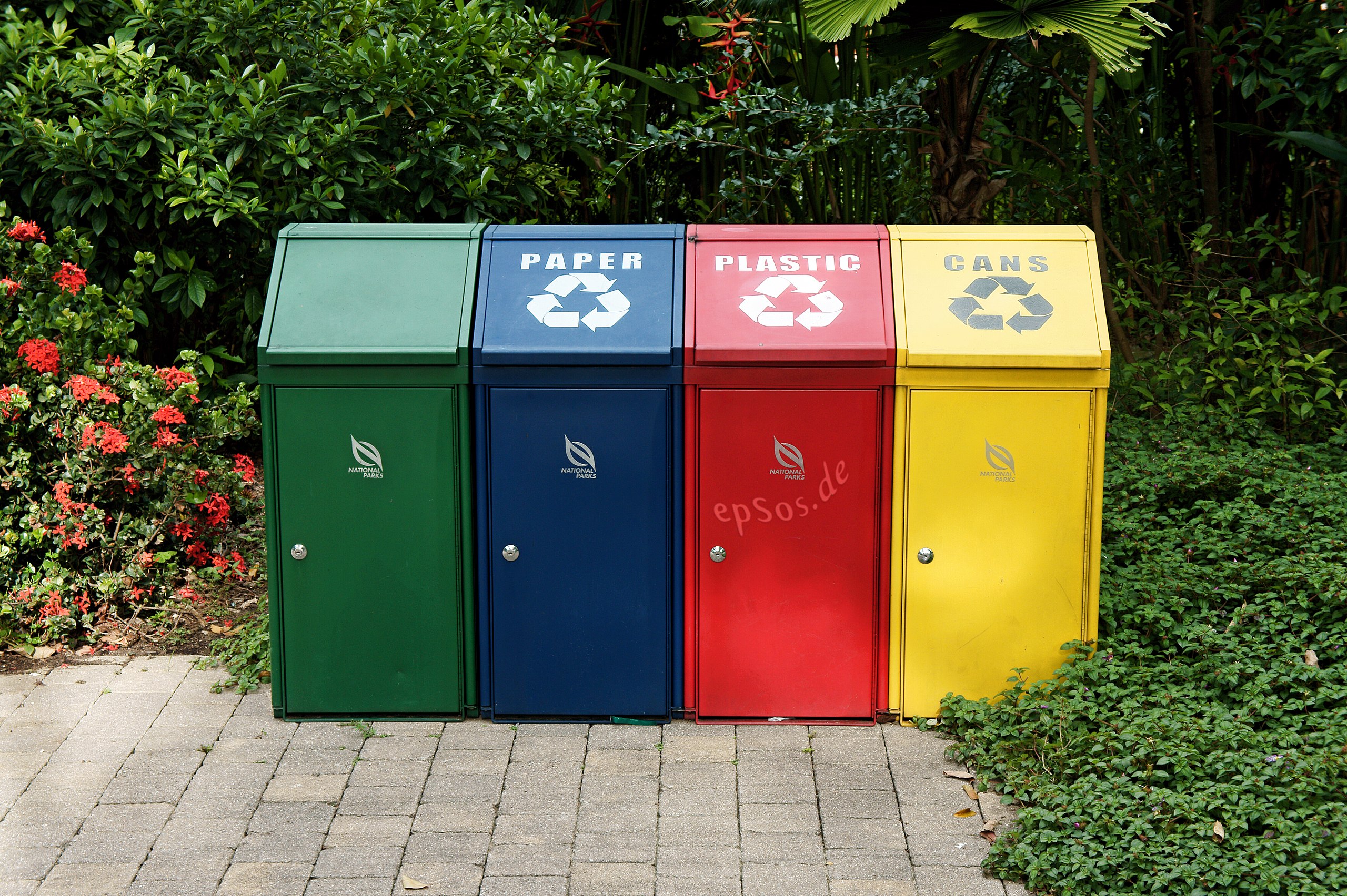 Plastic Trash & Recycling Containers 