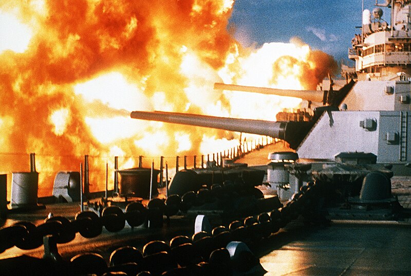 File:USS New Jersey firing in Beirut, 1984.jpg