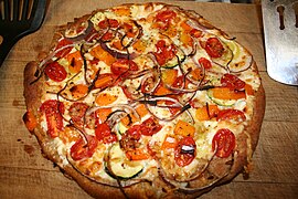 Bir vejetaryen pizza
