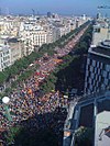 Manifestació "Catalunya, nou estat d'Europa" durant la Diada Nacional catalana de l'11 de setembre de 2012, que va aplegar al voltant de dos milions de manifestants a Barcelona.