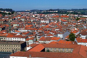 Vista aéra da zona vella de Santiago de Compostela