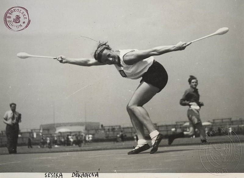 File:Vlasta Děkanová at the 10th ((Sokol)) Slet in 1938.jpeg