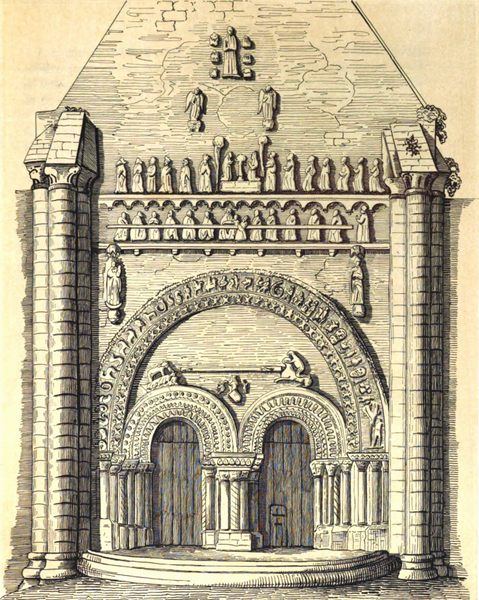File:Vouvant portail nord église Notre-Dame, croquis du Comte Émilien Rorthay de Monbail.png