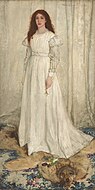 詹姆斯·惠斯勒的《白色交響曲1號：白色女孩（英语：Symphony in White, No. 1: The White Girl）》，213 × 107.9cm，約作於1862年，來自哈里斯·惠特摩爾（Harris Whittemore）的收藏。[55]