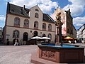 The market fountain in front of the old town hall