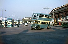 Birkenhead Transport buses at Woodside Ferry Terminal in September 1966 Woodside Ferry terminal, 1966 - geograph.org.uk - 657947.jpg