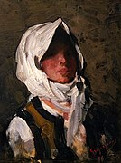 Portrait de jeune paysanne (Portrait of a young peasant woman) by Nicolae Grigorescu - Musée des Beaux-Arts d'Agen