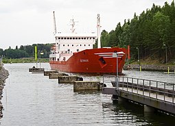 M/S Östanvik på vej ind i Södertälje kanal, 2017.