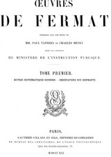 Œuvres de Fermat, Tannery, tome 1, 1891.djvu