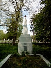 Братська могила льотчика, полковника А.П. Василенка та 18 радянських воїнів, які загинули у вересні 1943р 74-227-0079 03.jpg