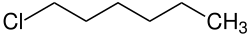 Structural formula of 1-chlorohexane