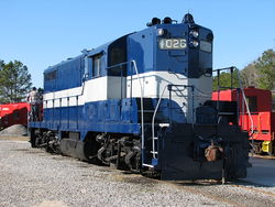 Georgia Railroad 1026, an EMD GP7 -- on permanent display in Duluth, Georgia. 1026.JPG