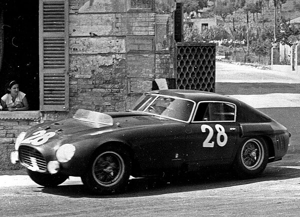 The race was won by a Ferrari 375 MM, similar to that pictured