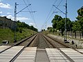 View west from train station.