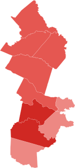 2016 general election in Virginia's 7th congressional district by county.svg