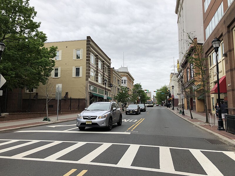 File:2018-05-18 14 26 27 View south along New Jersey State Route 171, Middlesex County Route 527 and Middlesex County Route 672 (George Street) at New Jersey State Route 27 and Middlesex County Route 514 in New Brunswick, Middlesex County, New Jersey.jpg